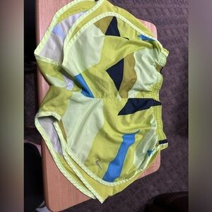 Women's Nike Dri-fit shorts bright green built in briefs size Med